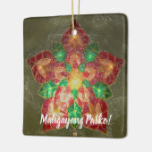 Ornement En Céramique Style philippin vert et rouge de Parol, (Gauche)