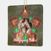 Ornement En Céramique Style philippin vert et rouge de Parol, (Gauche)