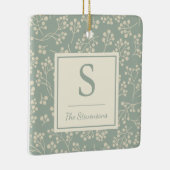 Ornement En Céramique Style Sage Floral Pattern Agritourisme Monogramme (Droite)