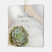 Ornement En Céramique Succulent vert sur Mariage blanc (Gauche)