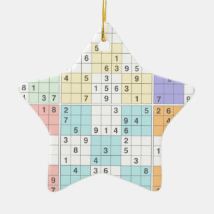 Ornement En Céramique sudoku pastel
