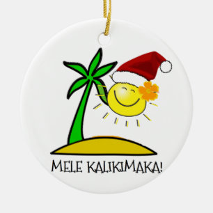 Ornement En Céramique Sun Père Noël - Mele Kalikimaka