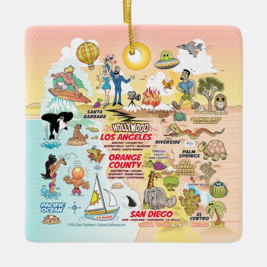 Ornement En Céramique Sunset de Californie du Sud (Devant)