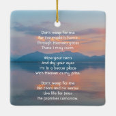 Ornement En Céramique Sunset Evening Sky Dusk Memorial Pocket Keepsake (Dos)