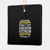 Ornement En Céramique Super Cool Substation Electrician Funny Cadeau (Gauche)