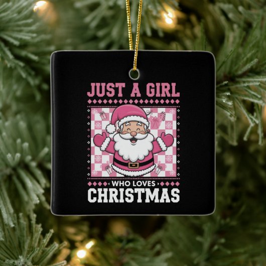 Ornement En Céramique Super Juste Une Fille Qui Aime Noël Noël Noël Père (Arbre)