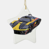 Ornement En Céramique Supercar dans le noir et le jaune (Droite)
