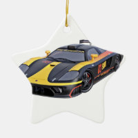 Supercar dans le noir et le jaune