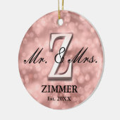 Ornement en céramique sur mesure rose or (Gauche)