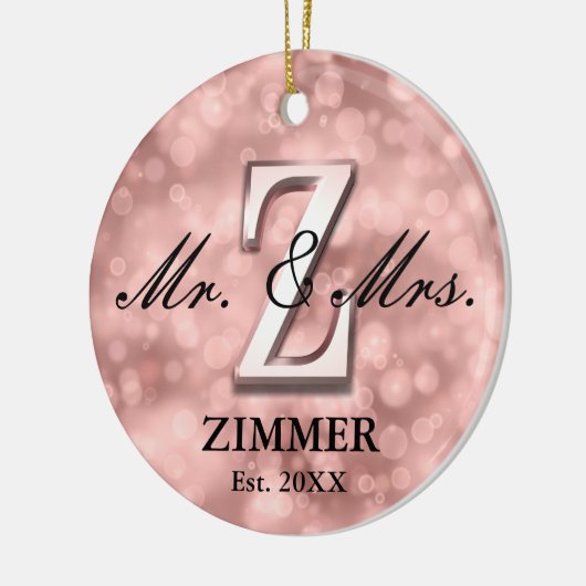 Ornement en céramique sur mesure rose or (Gauche)