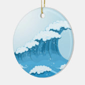 Ornement En Céramique Surf Blue Wave et océan (Gauche)