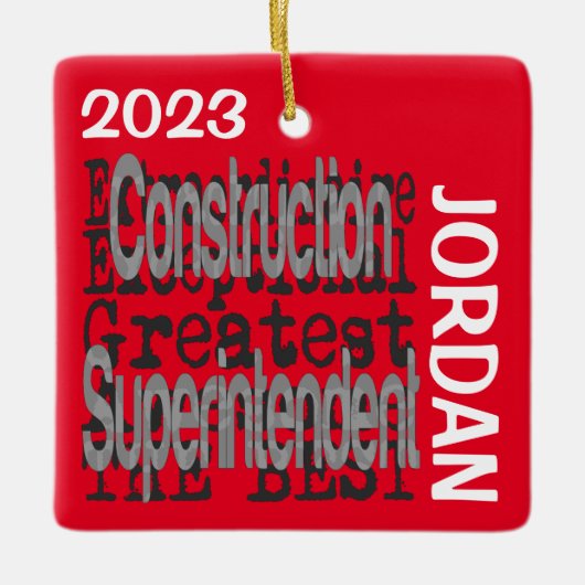 Ornement En Céramique Surintendant de la construction Extraordinaire CUS (Devant)