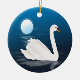 ORNEMENT EN CÉRAMIQUE SWAN BLANC