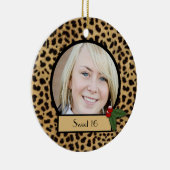Ornement En Céramique Sweet 16 Empreinte de léopard Noël Ornament (Droite)
