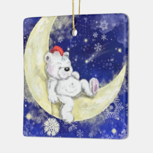 Ornement En Céramique Sweet Dreaming Little Bear - Merry Christmas  Cute