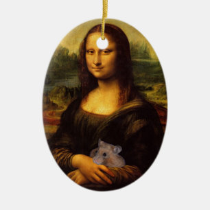 Ornement En Céramique Sweet Mona Lisa Loves Hamsters