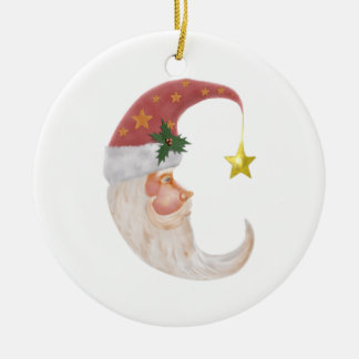 Ornement En Céramique Sweet Père Noël Half Moon - ajoutez votre propre t