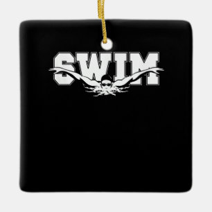 Ornement En Céramique Swim Swimmers Compétitivité Natation Athlétisme Ca