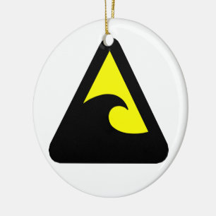 Ornement En Céramique Symbole de danger du tsunami