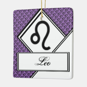 Ornement En Céramique Symbole de Leo Zodiac Standard par Kenneth Yoncich
