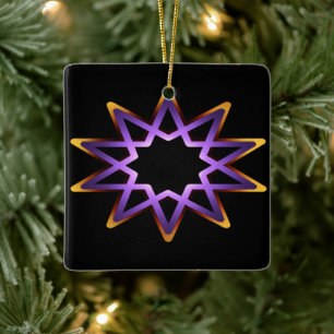 Ornement En Céramique Symbole de l'étoile orange violet de l'arbre de vi