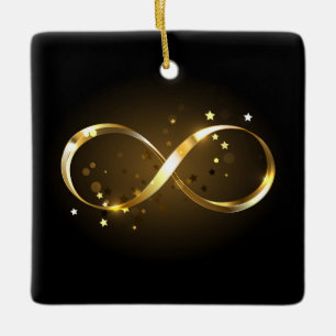 Ornement En Céramique Symbole d'infini doré