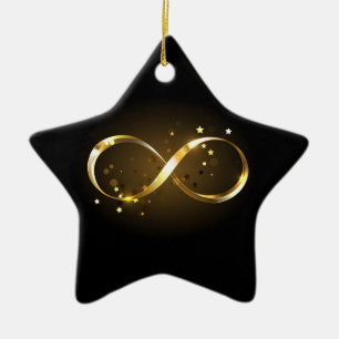 Ornement En Céramique Symbole d'infini doré