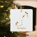 Ornement En Céramique Symbole moderne Zodiaque Scorpie Or | Eau de l'élé<br><div class="desc">Symbole moderne Zodiaque Scorpie Or | Eau de l'élément</div>
