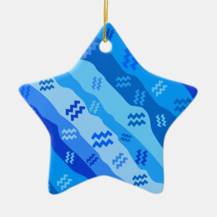 Ornement En Céramique SYMBOLE Zodiaque Aquarius