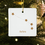 Ornement En Céramique SYMBOLE Zodiaque moderne Gold Aries | Papier d'inc<br><div class="desc">SYMBOLE Zodiaque moderne Gold Aries | Coupes de papier incendie d'élément</div>