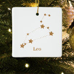 Ornement En Céramique SYMBOLE Zodiaque moderne Gold Leo | Incendie d'élé<br><div class="desc">SYMBOLE Zodiaque moderne Gold Leo | Incendie d'élément</div>