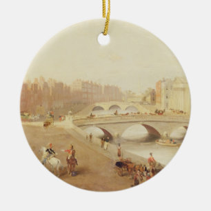 Ornement En Céramique T34018 la rivière Liffey et les palais de justice