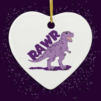 Ornement En Céramique T-Rex Cute Tyrannosaurus Dinosaure tacheté pourpre