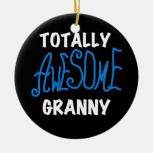 Ornement En Céramique T-shirts bleu et cadeaux de mamie totalement
