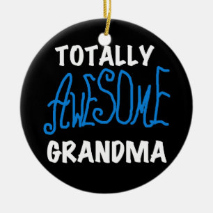 Ornement En Céramique T-shirts bleus et cadeaux de grand-maman
