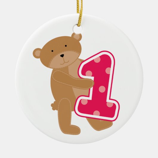 Ornement En Céramique T-shirts et cadeaux 1er anniversaire (Devant)