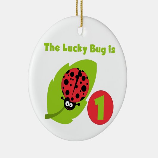 Ornement En Céramique T-shirts et cadeaux Lucky Bug 1er anniversaire (Droite)