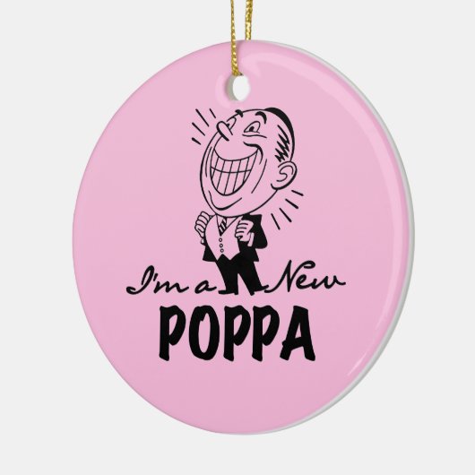 Ornement En Céramique T-shirts et cadeaux Smiling New Poppa (Gauche)