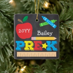 Ornement En Céramique Tableau de bord pré-K prématernelle coloré