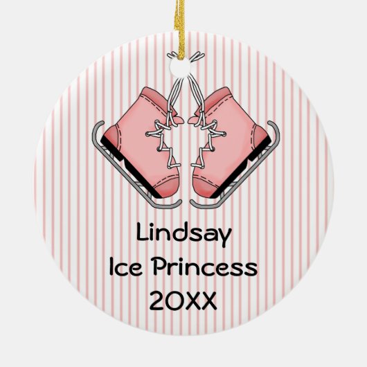 Ornement En Céramique Tableau rose Patinage Garder l'ornement (Dos)