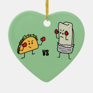 Ornement En Céramique Taco contre le burrito