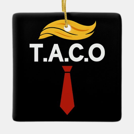 Ornement En Céramique Taco Trump chasse toujours les poulets (Devant)