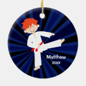 Ornement En Céramique Taekwondo Karate Red Belt Red Boy Personnalisé (Dos)