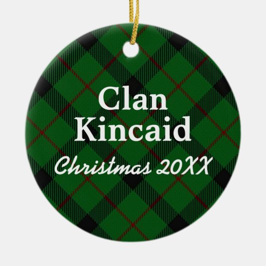 Ornement En Céramique Tartan d'écossais de Kincaid de clan (Devant)