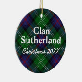 Ornement En Céramique Tartan d'écossais de Sutherland de clan (Droite)