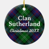 Ornement En Céramique Tartan d'écossais de Sutherland de clan (Dos)