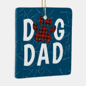 Ornement En Céramique Tartan Plaid Chien Papa Pawprint (Droite)