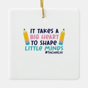 Ornement En Céramique Teacher Art It Takes A Big Heart