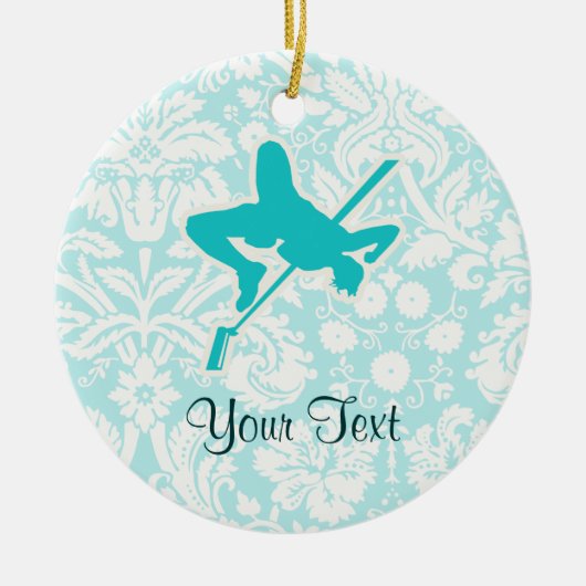 Ornement En Céramique Teal en hauteur (Devant)