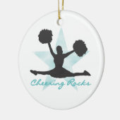 Ornement En Céramique Teal encourageant le T-shirts et les cadeaux de (Gauche)